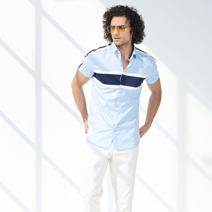 Sky blue dress shirt mens