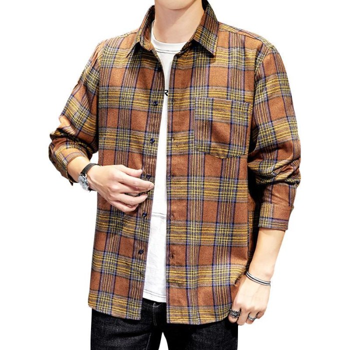 Mens Checkered Dress Shirt Stylish and Versatile Fashion Statement